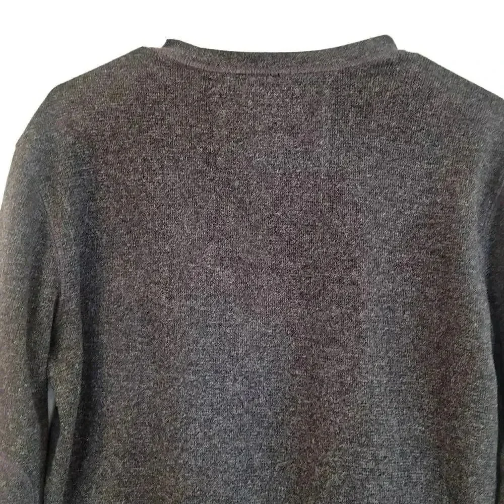 Banana Republic Men's Heather Gray Cotton/Poly Long Sleeve Crewneck Shirt